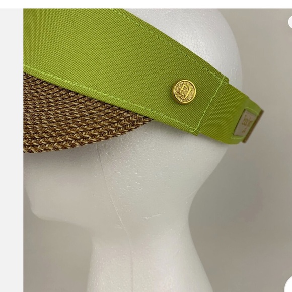 Eric Javits Squishee Straw Champ Womens Visor Lime Green UV Protection Packable - Picture 3 of 13